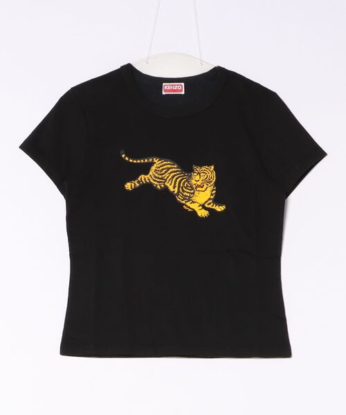 KENZO(ケンゾー)の「GOTS KENZO JUMPING TIGER PLACED SMALL T-SHIRT(Tシャツ/カットソー・レディース・ブラック系その他5・X-SMALL/SMALL/MEDIUM)」の1枚目の写真