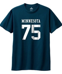 Ol' Basics(オール・ベーシックス) 半袖Tシャツ MINNESOTA ロゴ ナンバリング プリント 5.6オンス トップス カットソー レディース
