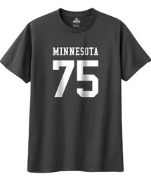 Ol' Basics(オール・ベーシックス) 半袖Tシャツ MINNESOTA ロゴ ナンバリング プリント 5.6オンス トップス カットソー レディース
