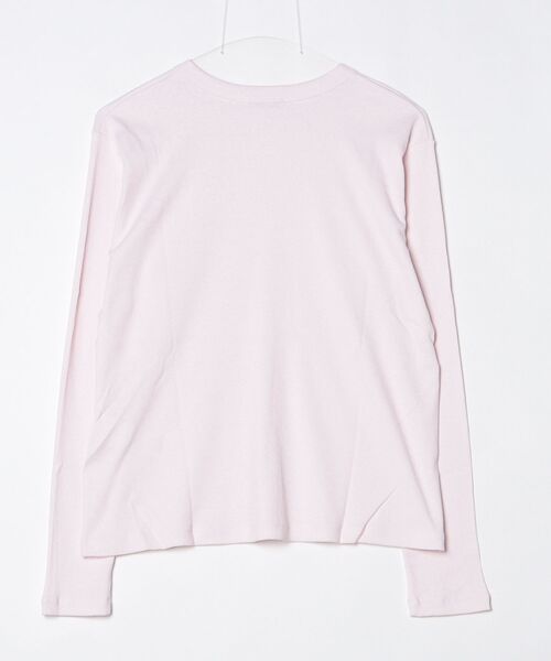 ATON(エイトン)の「ATON (エイトン) RECYCLE SUVIN RIB L0NG SLEEVE T-SHIRT(Tシャツ/カットソー・レディース・チャコールグレー/ホワイト/ピンク・2)」の4枚目の写真