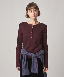 Steven Alan＞ブークレ ダンボール スキッパー ネック プルオーバー（T