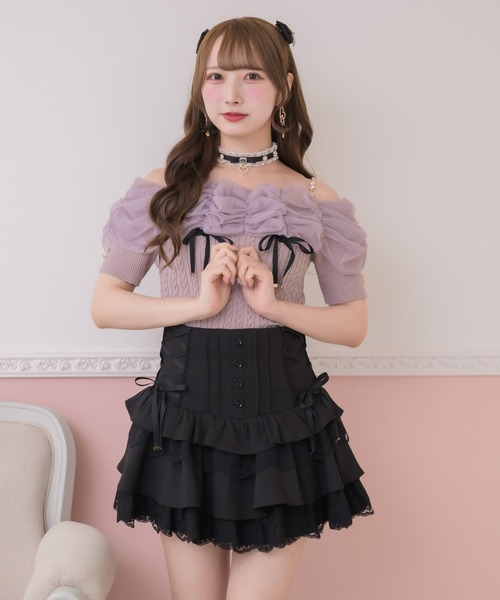 ROJITA(ロジータ)の「チュールオフショルニット(ニット/セーター・レディース・ピンク/ホワイト/ブラック・FREE)」の22枚目の写真