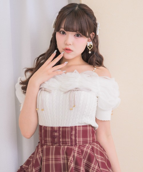 ROJITA(ロジータ)の「チュールオフショルニット(ニット/セーター・レディース・ピンク/ホワイト/ブラック・FREE)」の17枚目の写真