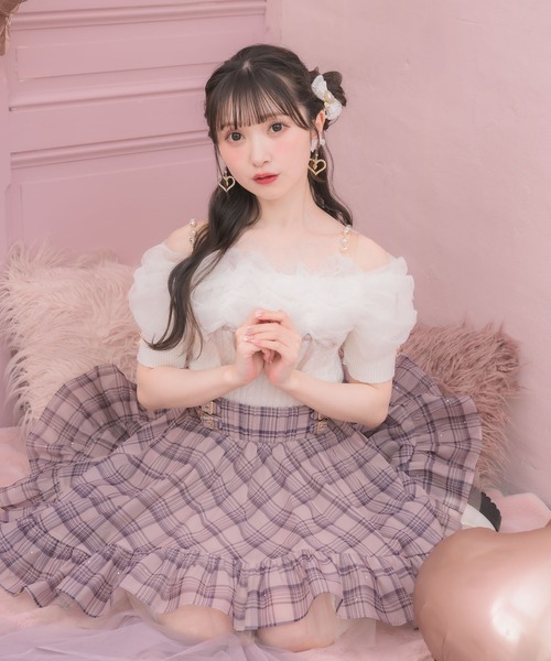 ROJITA(ロジータ)の「チュールオフショルニット(ニット/セーター・レディース・ピンク/ホワイト/ブラック・FREE)」の7枚目の写真
