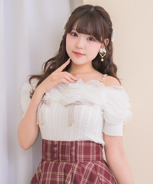 ROJITA(ロジータ)の「チュールオフショルニット(ニット/セーター・レディース・ピンク/ホワイト/ブラック・FREE)」の16枚目の写真