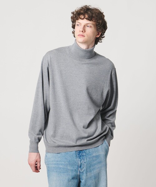 LOEFF(ロエフ)の「<LOEFF>14ゲージ タートル ニット MENS(ニット/セーター・メンズ・ブラック/ナチュラル/コバルトブルー/グレー系・1/2)」の2枚目の写真