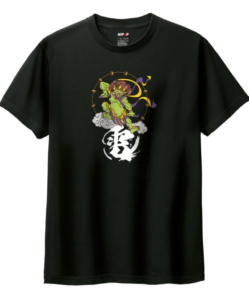 NIPOP(ニポップ)の「NIPOP(ニポップ) 半袖Tシャツ 雷神 和 ロゴ イラスト プリント インバウンド お土産 トップス カットソー レディース(Tシャツ/カットソー・レディース・ホワイト系3/ブラック系2/ブラック系1/ホワイト系1/ブラック系3/ホワイト系2・L/M)」の6枚目の写真
