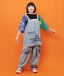 ScoLar | 162743:ロゴ半ラバープリント デニムorヒッコリーパンツ(デニムパンツ)