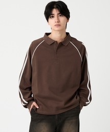 Raglan side line logo embroidery Polo shirt / ラグランサイドライン ロゴ刺繍 ポロシャツ