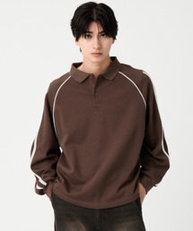 EVOLVERA（エボルヴェラー）の「Raglan side line logo embroidery Polo shirt / ラグランサイドライン ロゴ刺繍 ポロシャツ（Tシャツ/カットソー）」