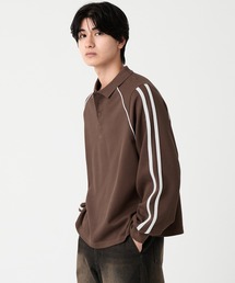 EVOLVERA（エボルヴェラー）の「Raglan side line logo embroidery Polo shirt / ラグランサイドライン ロゴ刺繍 ポロシャツ（Tシャツ/カットソー）」