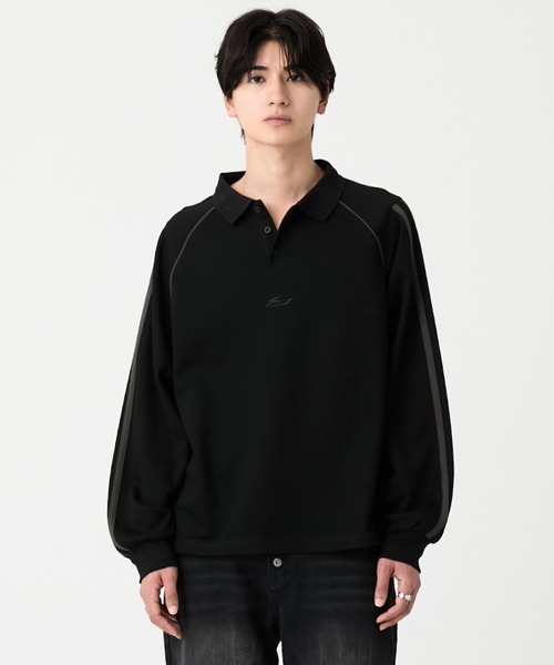 EVOLVERA(エボルヴェラー)の「Raglan side line logo embroidery Polo shirt / ラグランサイドライン ロゴ刺繍 ポロシャツ(Tシャツ/カットソー・メンズ・ブラウン/ブラック・L/M)」の15枚目の写真