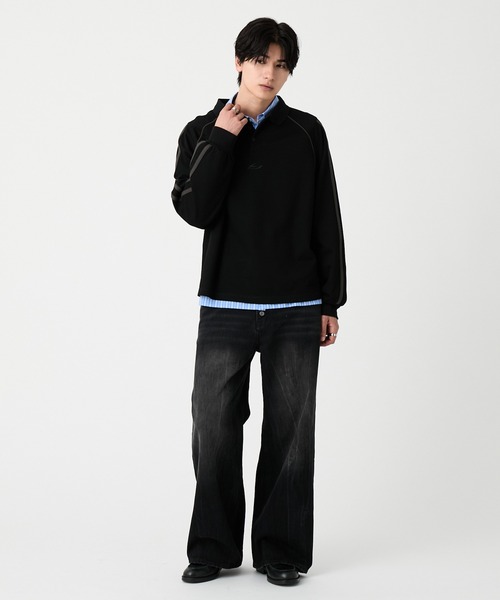 EVOLVERA(エボルヴェラー)の「Raglan side line logo embroidery Polo shirt / ラグランサイドライン ロゴ刺繍 ポロシャツ(Tシャツ/カットソー・メンズ・ブラウン/ブラック・L/M)」の16枚目の写真