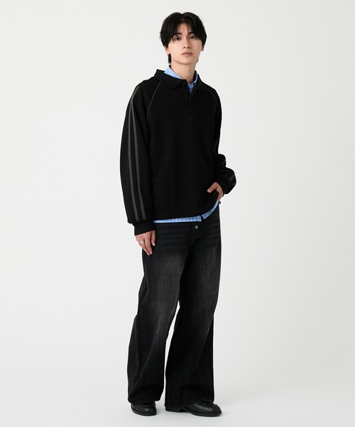 EVOLVERA(エボルヴェラー)の「Raglan side line logo embroidery Polo shirt / ラグランサイドライン ロゴ刺繍 ポロシャツ(Tシャツ/カットソー・メンズ・ブラウン/ブラック・L/M)」の17枚目の写真