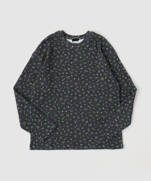 PHINGERIN(フィンガリン)の「PHINGERIN / フィンガリン FLOWER L/S WAFFLE THERMAL(Tシャツ/カットソー・メンズ・ベージュ/ブラック・LARGE/MEDIUM)」の1枚目の写真