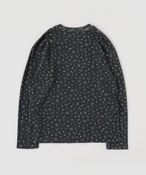 PHINGERIN(フィンガリン)の「PHINGERIN / フィンガリン FLOWER L/S WAFFLE THERMAL(Tシャツ/カットソー・メンズ・ベージュ/ブラック・LARGE/MEDIUM)」の3枚目の写真