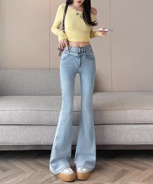Mejoul(メジュール)の「【2026秋冬新作】バックリボンハイウエストフレアデニムパンツ(デニムパンツ・レディース・ブルー・XS/S/M)」の20枚目の写真
