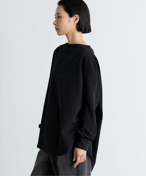 COGTHEBIGSMOKE(コグザビッグスモーク)の「【COGTHEBIGSMOKE/コグザビッグスモーク】OCEANA BUTTON ADJUST SLV TOP/カットソーシャツ(Tシャツ/カットソー・レディース・ブラック/アイボリー・1)」の5枚目の写真