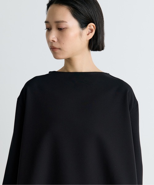 COGTHEBIGSMOKE(コグザビッグスモーク)の「【COGTHEBIGSMOKE/コグザビッグスモーク】OCEANA BUTTON ADJUST SLV TOP/カットソーシャツ(Tシャツ/カットソー・レディース・ブラック/アイボリー・1)」の9枚目の写真