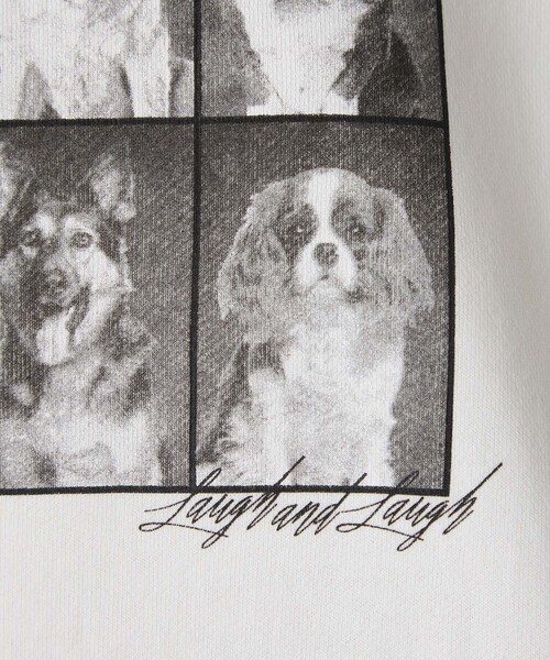 BONLECILL(ボンルシール)の「DOG PHOTグラフィックスウェットプルオーバー(スウェット・レディース・オフホワイト/グレー/チャコールグレー・FREE)」の12枚目の写真