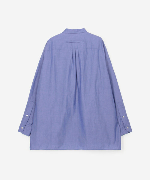TICCA(ティッカ)の「TICCA | コットンシャンブレー スタンドスクエアシャツ UNISEX(シャツ/ブラウス・レディース・ブルー/チャコール・F)」の4枚目の写真