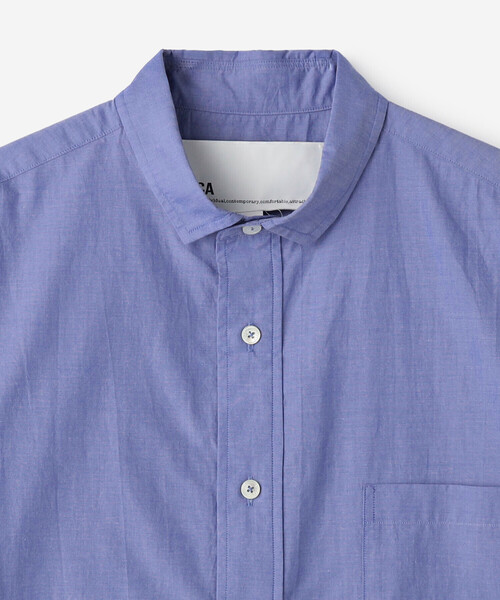 TICCA(ティッカ)の「TICCA | コットンシャンブレー スタンドスクエアシャツ UNISEX(シャツ/ブラウス・レディース・ブルー/チャコール・F)」の5枚目の写真