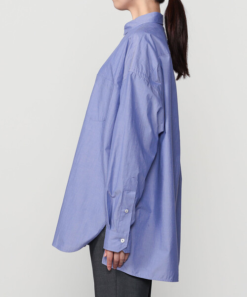 TICCA(ティッカ)の「TICCA | コットンシャンブレー スタンドスクエアシャツ UNISEX(シャツ/ブラウス・レディース・ブルー/チャコール・F)」の11枚目の写真