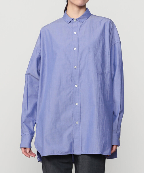 TICCA(ティッカ)の「TICCA | コットンシャンブレー スタンドスクエアシャツ UNISEX(シャツ/ブラウス・レディース・ブルー/チャコール・F)」の13枚目の写真