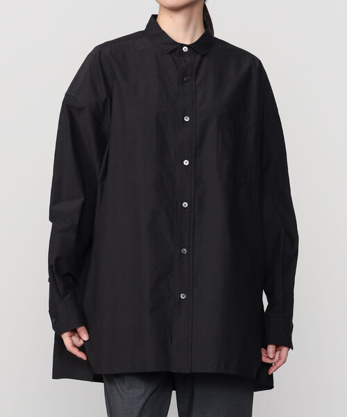 TICCA(ティッカ)の「TICCA | コットンシャンブレー スタンドスクエアシャツ UNISEX(シャツ/ブラウス・レディース・ブルー/チャコール・F)」の15枚目の写真