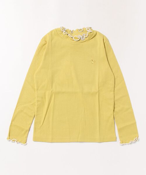 nino（ニノ）の「針抜きフライス衿フリルTシャツ（Tシャツ/カットソー・キッズ・ライトブルー/ライトホワイト/イエロー・140cm/130cm/150cm）」の3枚目の写真