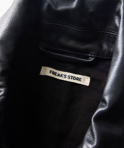 FREAK'S STORE(フリークスストア)の「カーフレザー シングル ライダースジャケット/ジップブルゾン(ブルゾン・メンズ・ブラック・SMALL/MEDIUM/LARGE)」の8枚目の写真