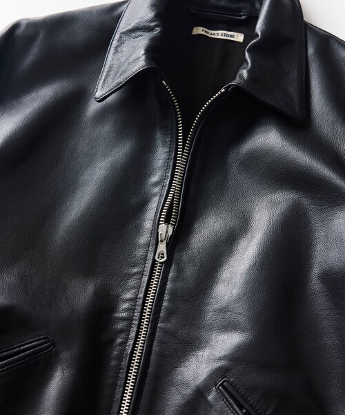 FREAK'S STORE(フリークスストア)の「カーフレザー シングル ライダースジャケット/ジップブルゾン(ブルゾン・メンズ・ブラック・SMALL/MEDIUM/LARGE)」の7枚目の写真