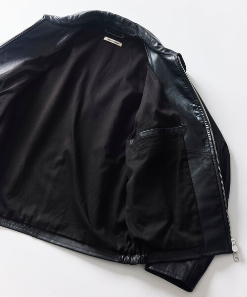 FREAK'S STORE(フリークスストア)の「カーフレザー シングル ライダースジャケット/ジップブルゾン(ブルゾン・メンズ・ブラック・SMALL/MEDIUM/LARGE)」の3枚目の写真