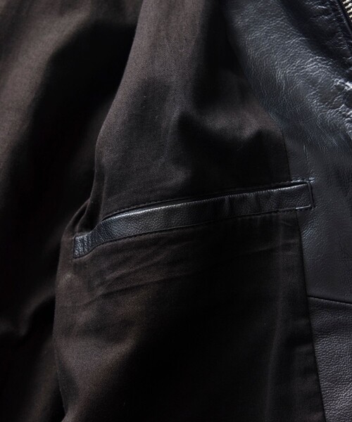 FREAK'S STORE(フリークスストア)の「カーフレザー シングル ライダースジャケット/ジップブルゾン(ブルゾン・メンズ・ブラック・SMALL/MEDIUM/LARGE)」の2枚目の写真