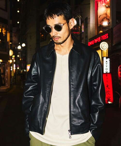 FREAK'S STORE(フリークスストア)の「カーフレザー シングル ライダースジャケット/ジップブルゾン(ブルゾン・メンズ・ブラック・SMALL/MEDIUM/LARGE)」の12枚目の写真
