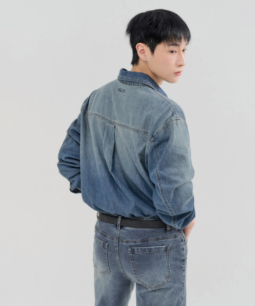 CHASECULT（チェイスカルト）の「ユニセックス デニムポケットシャツ-FERU5431B0N（ビジネスシャツ・レディース・ブルー・100/105/90/95）」の5枚目の写真