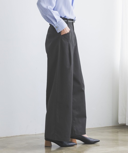 GLOBAL WORK(グローバルワーク)の「シーンレスツイルワイドパンツ/814374(その他パンツ・レディース・ブラウン/グレー/ブラック/ライトブラウン・SMALL/MEDIUM/LARGE)」の9枚目の写真