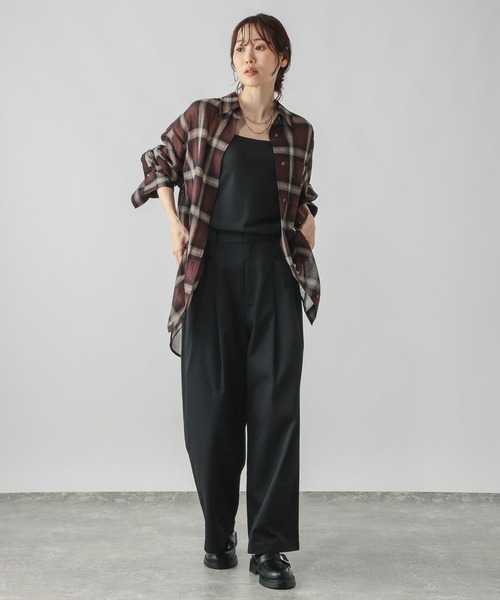 GLOBAL WORK(グローバルワーク)の「シーンレスツイルワイドパンツ/814374(その他パンツ・レディース・ブラウン/グレー/ブラック/ライトブラウン・SMALL/MEDIUM/LARGE)」の18枚目の写真