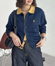 フェイクレイヤードニットシャツ