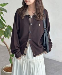 フェイクレイヤードニットシャツ
