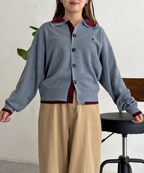 U.S. POLO ASSN.（ユーエスポロアッスン）の「フェイクレイヤードニットシャツ（カーディガン/ボレロ・メンズ・ブラウン/グレー/ネイビー・LARGE/MEDIUM）」の11枚目の写真