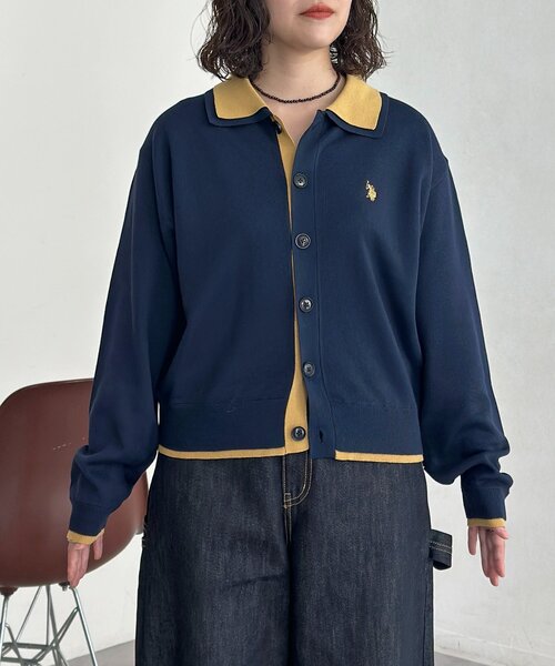 U.S. POLO ASSN.（ユーエスポロアッスン）の「フェイクレイヤードニットシャツ（カーディガン/ボレロ・メンズ・ブラウン/グレー/ネイビー・LARGE/MEDIUM）」の17枚目の写真