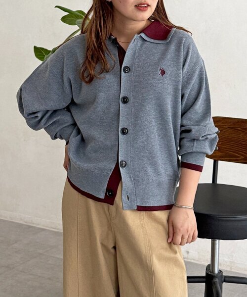U.S. POLO ASSN.（ユーエスポロアッスン）の「フェイクレイヤードニットシャツ（カーディガン/ボレロ・メンズ・ブラウン/グレー/ネイビー・LARGE/MEDIUM）」の20枚目の写真