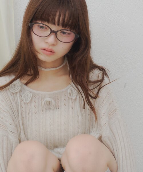 DISCOAT(ディスコート)の「【umm.】フラワーモチーフモヘアライクルーズニット(ニット/セーター・レディース・ブラウン/アイボリー/パープル・FREE)」の5枚目の写真
