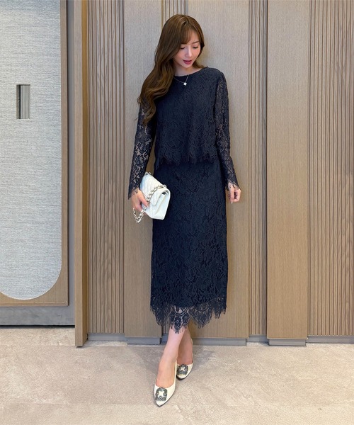 KOBE LETTUCE（コウベレタス）の「［ 岡部あゆみさんコラボ ］ 長袖レースブラウス（シャツ/ブラウス・レディース・ネイビー/ホワイト/ピンク系/ベージュ系/ブラック・FREE）」の11枚目の写真