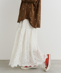 起毛総レーススカート