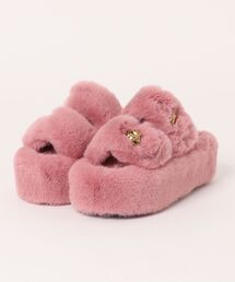 【Felicita Donna】厚底ファーサンダル