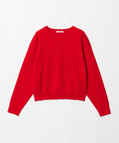 BEAUTY&YOUTH UNITED ARROWS(ビューティーアンドユースユナイテッドアローズ)の「ソフトコットン Vネック スムース ニットプルオーバー ウォッシャブル(ニット/セーター・レディース・レッド/ダークグレー/オフホワイト・FREE)」の1枚目の写真