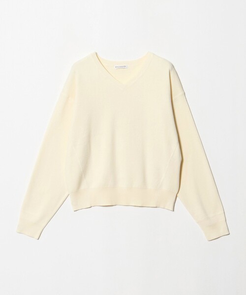 BEAUTY&YOUTH UNITED ARROWS(ビューティーアンドユースユナイテッドアローズ)の「ソフトコットン Vネック スムース ニットプルオーバー ウォッシャブル(ニット/セーター・レディース・レッド/ダークグレー/オフホワイト・FREE)」の2枚目の写真