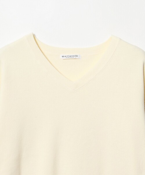 BEAUTY&YOUTH UNITED ARROWS(ビューティーアンドユースユナイテッドアローズ)の「ソフトコットン Vネック スムース ニットプルオーバー ウォッシャブル(ニット/セーター・レディース・レッド/ダークグレー/オフホワイト・FREE)」の6枚目の写真
